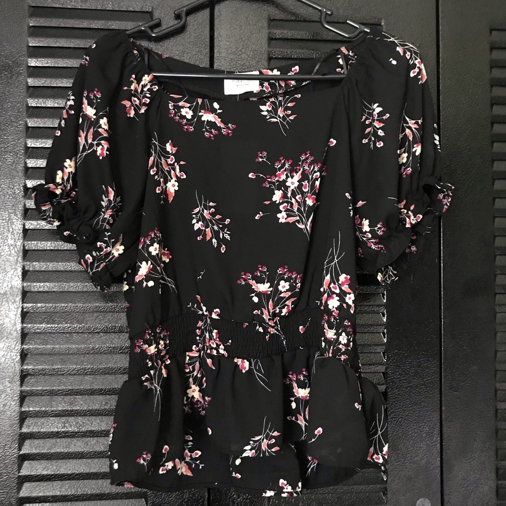 Black Floral Blouse